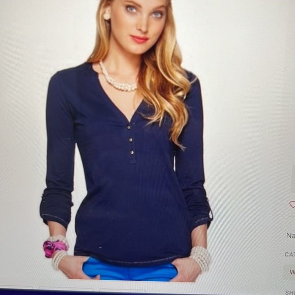 Lilly Pulitzer Henley Janelle Top Size Small - Picture 2 of 6